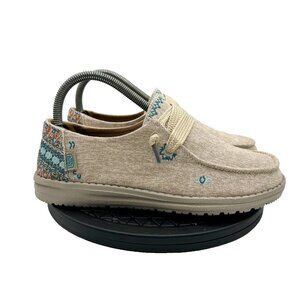 Hey Dude Shoes Wendy Flora Grey Slip On Shoes Western Womens Size 7